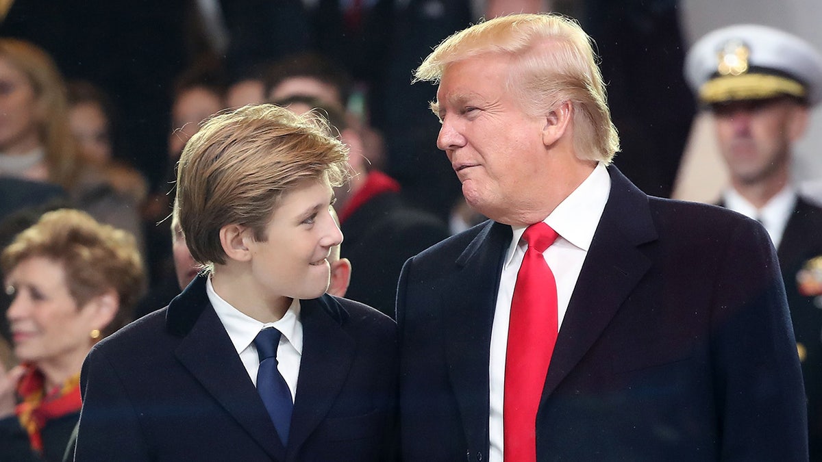 Trump smiling with his son Barron