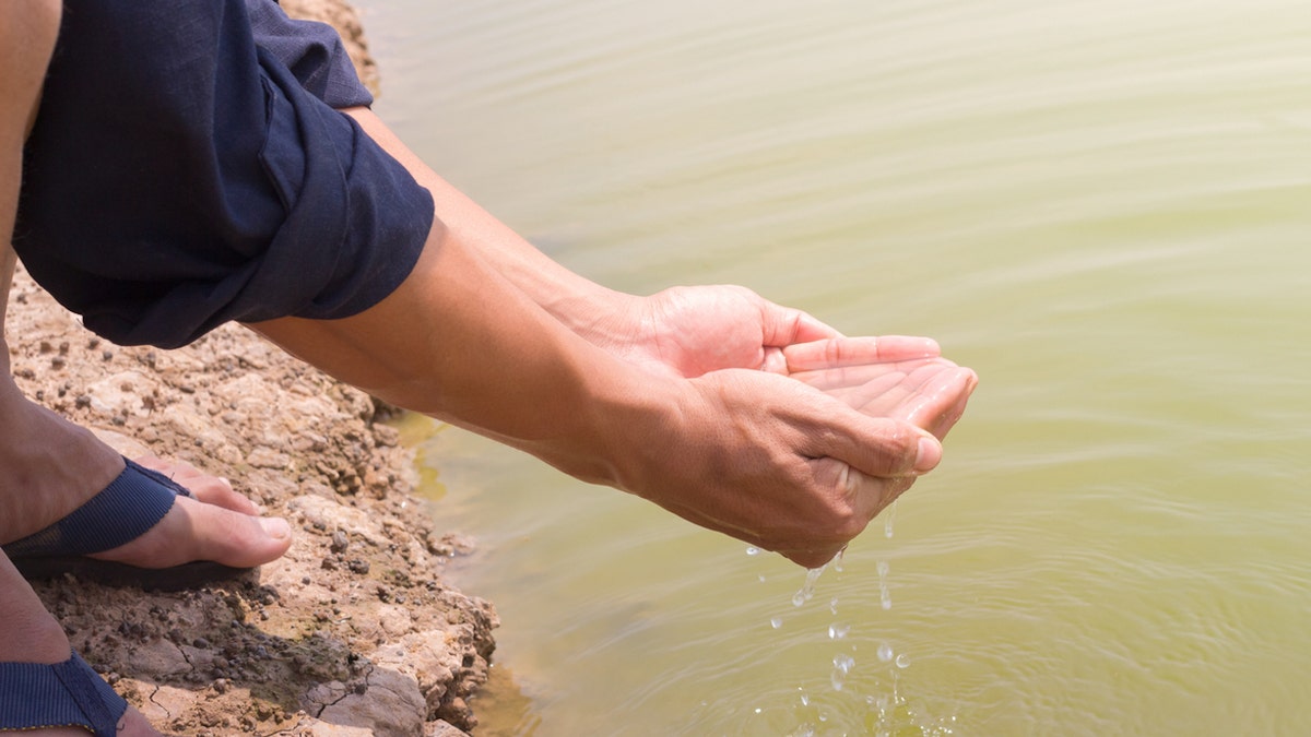 Water in hands