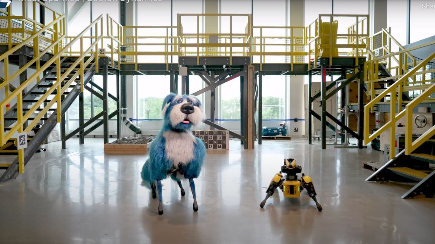 4 Boston Dynamics creepy robotic canine dances in sparkly costume