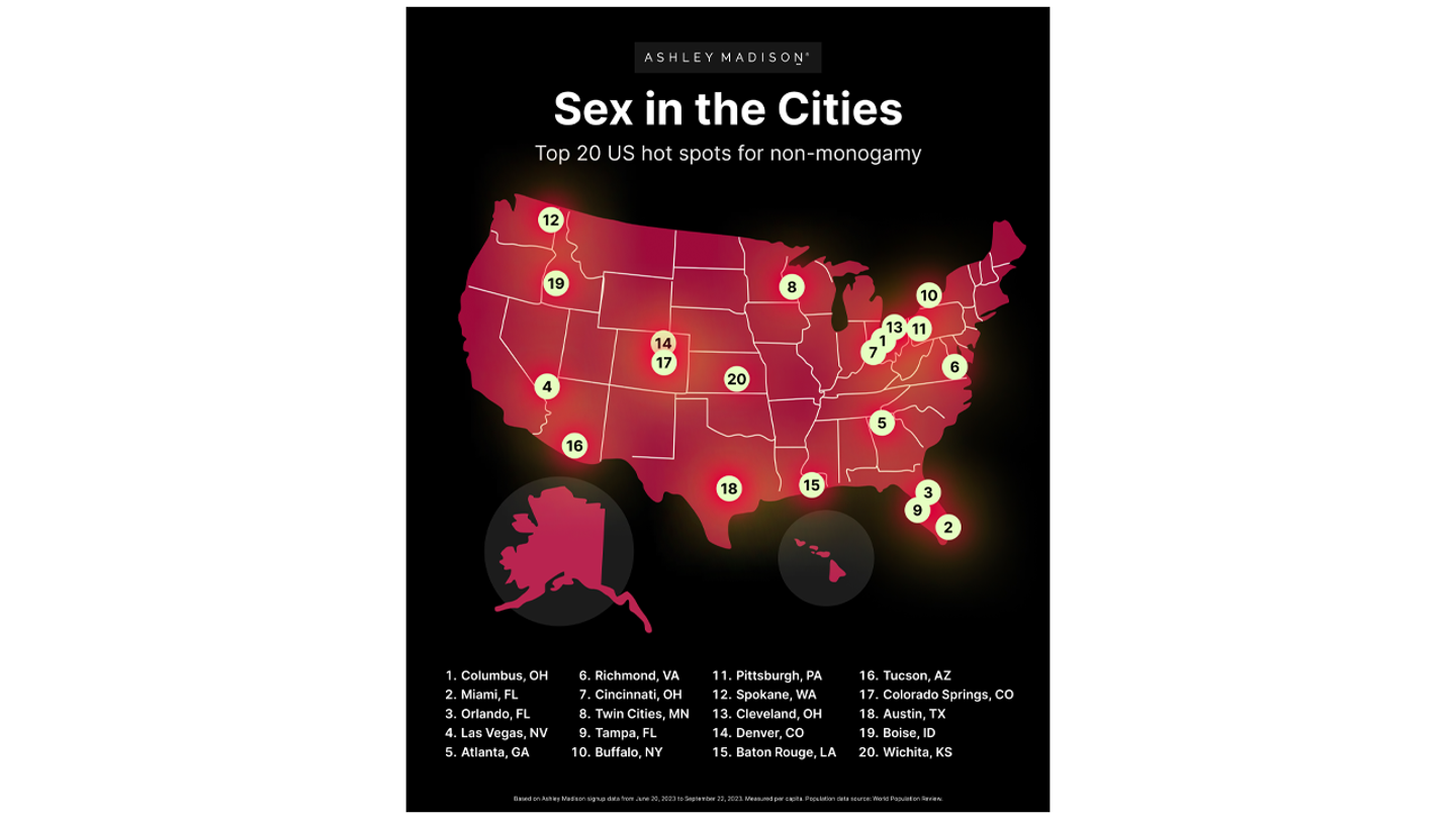 Columbus, Ohio Tops the List of 'Hotbeds for Non-Monogamy' in the US