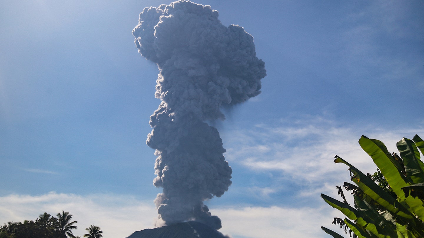 Indonesian Volcano Mount Ibu Spews Ash, Forces Evacuations