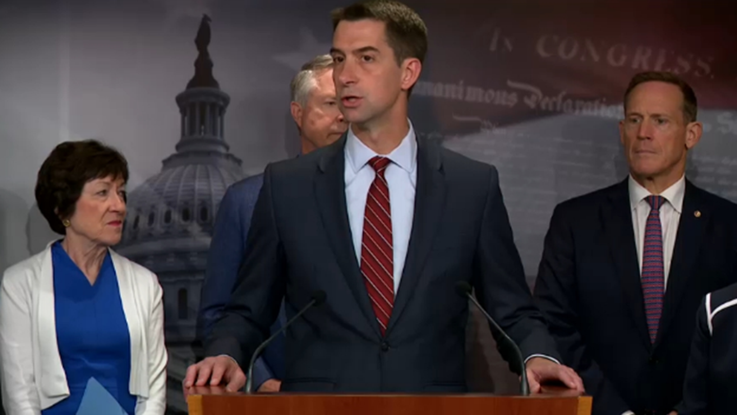 Sen. Tom Cotton Blasts Biden for Withholding Weapons from Israel