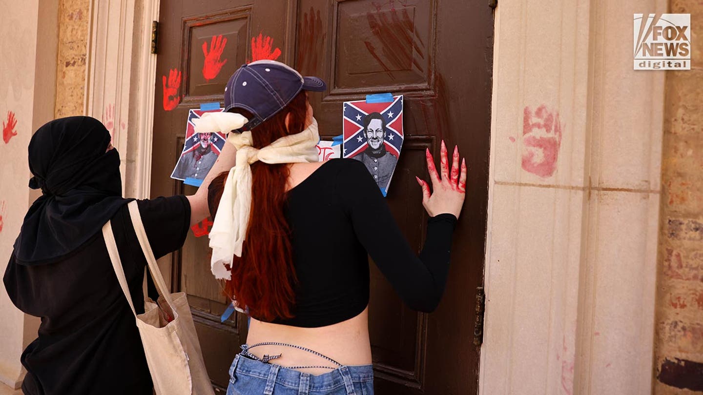 Anti-Israel Protesters Vandalize UNC Chapel Hill Chancellor's Office, Smear Red Paint on Building