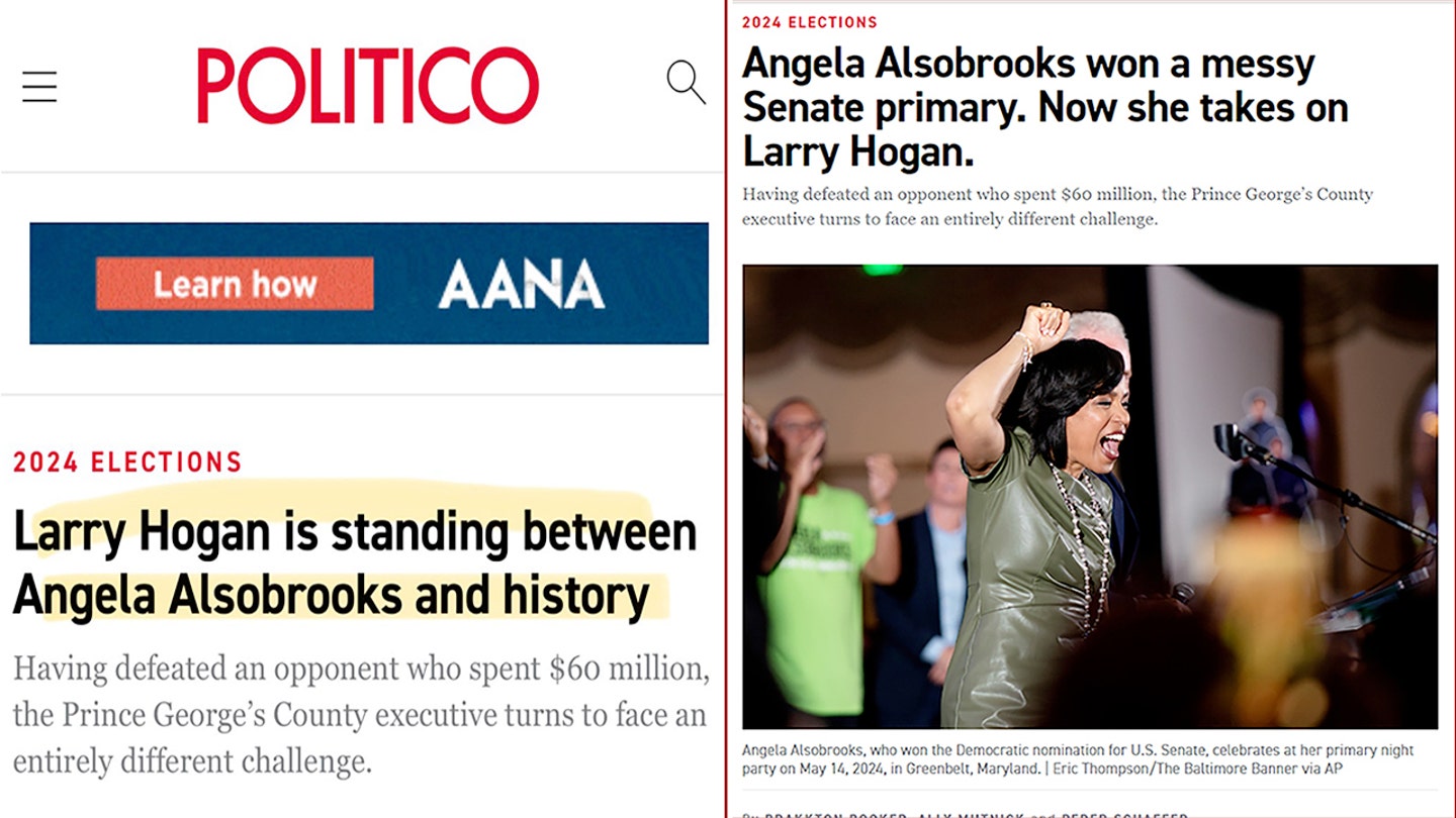 Politico sparks outrage over framing Larry Hogan as standing in the way of Democrat making 'history'