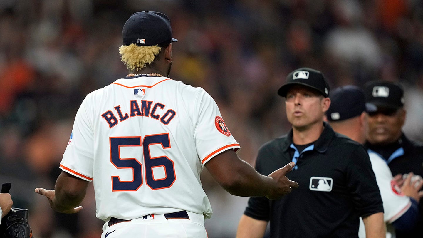 Astros' Ronel Blanco ejected due to foreign substance on hand, faces 10-game suspension