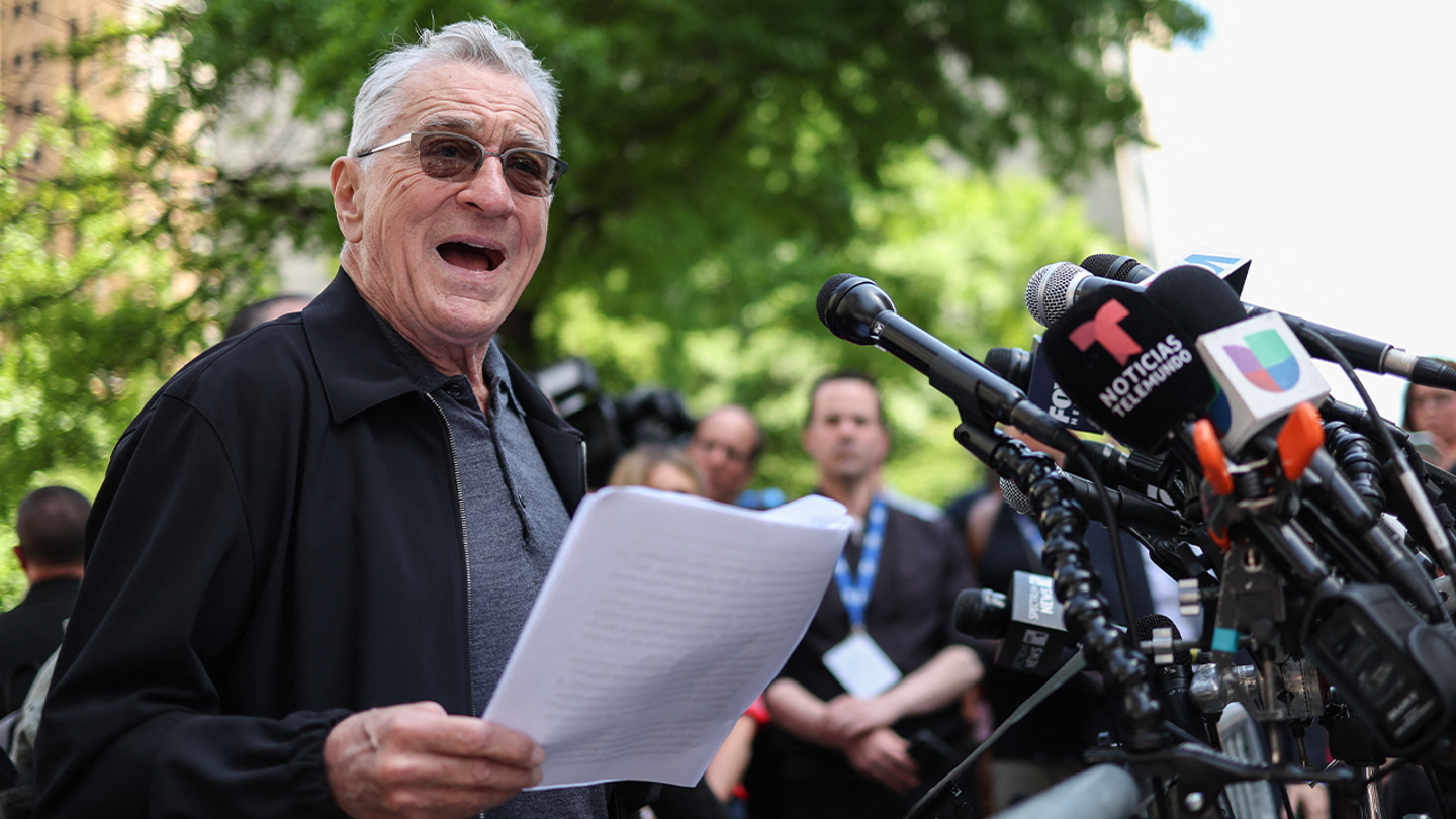 De Niro lashes out at Trump for 'sowing chaos' as protesters shout him out