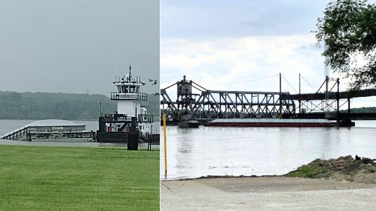 Large Barge Crashes into Iowa's Historic Fort Madison Bridge