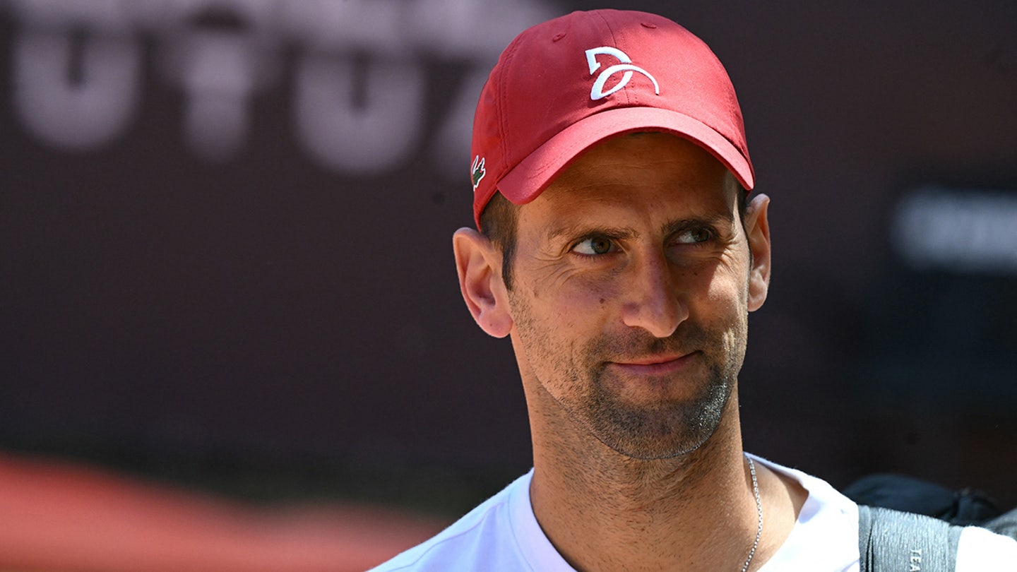 Novak Djokovic Wears Bicycle Helmet After Water Bottle Falls on His Head