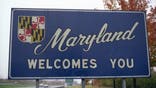 "Maryland Welcomes You" sign