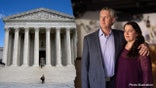 Supreme Court next to photo of couple in dance studio