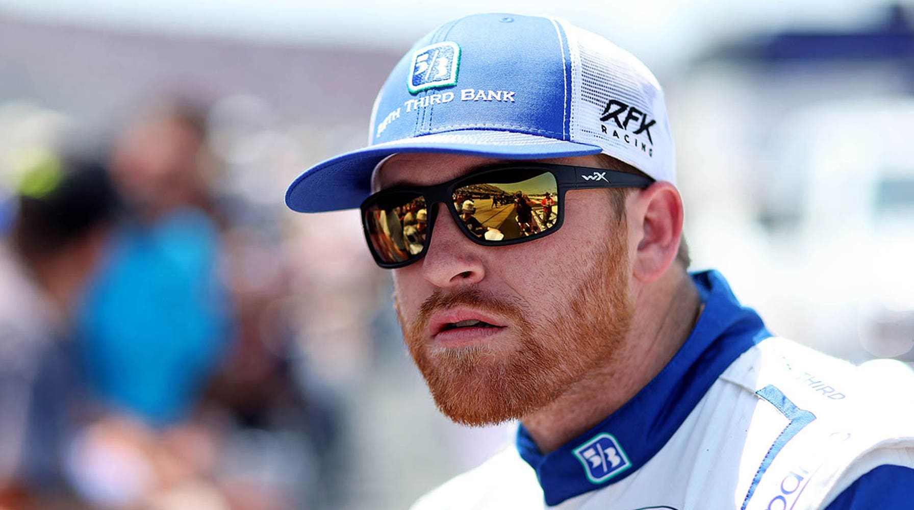 Chris Buescher angrily confronts Tyler Reddick after late-race incident at Darlington