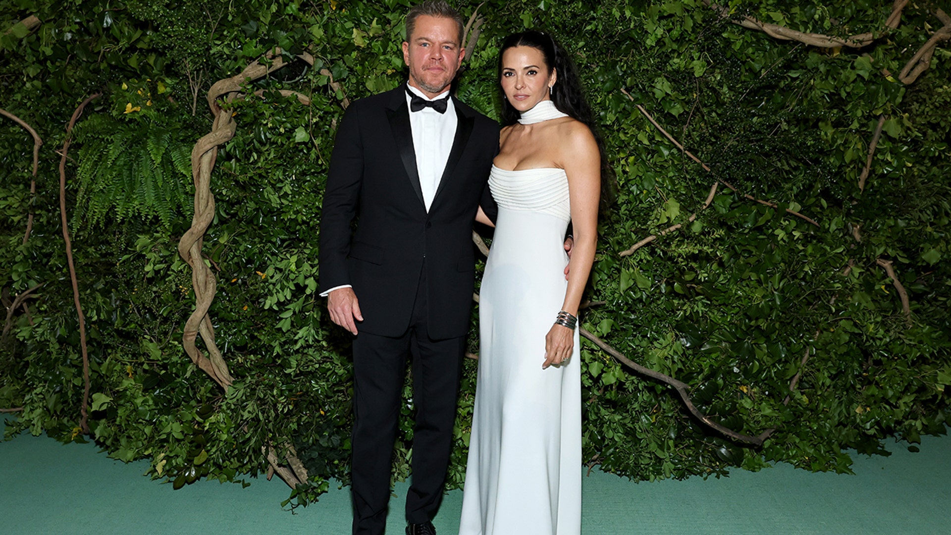 Matt Damon and his wife Luciana Barroso wear black and white Dior at the met gala