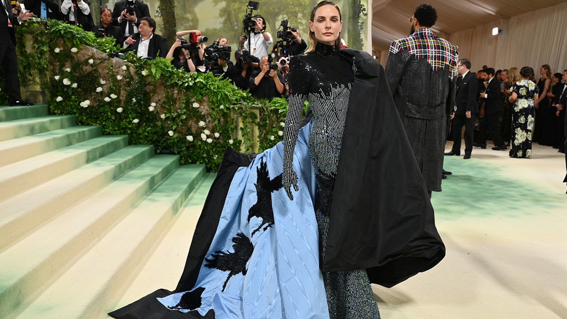 Rebecca Ferguson wore a crystal Thom Browne dress to the 2024 Met Gala.