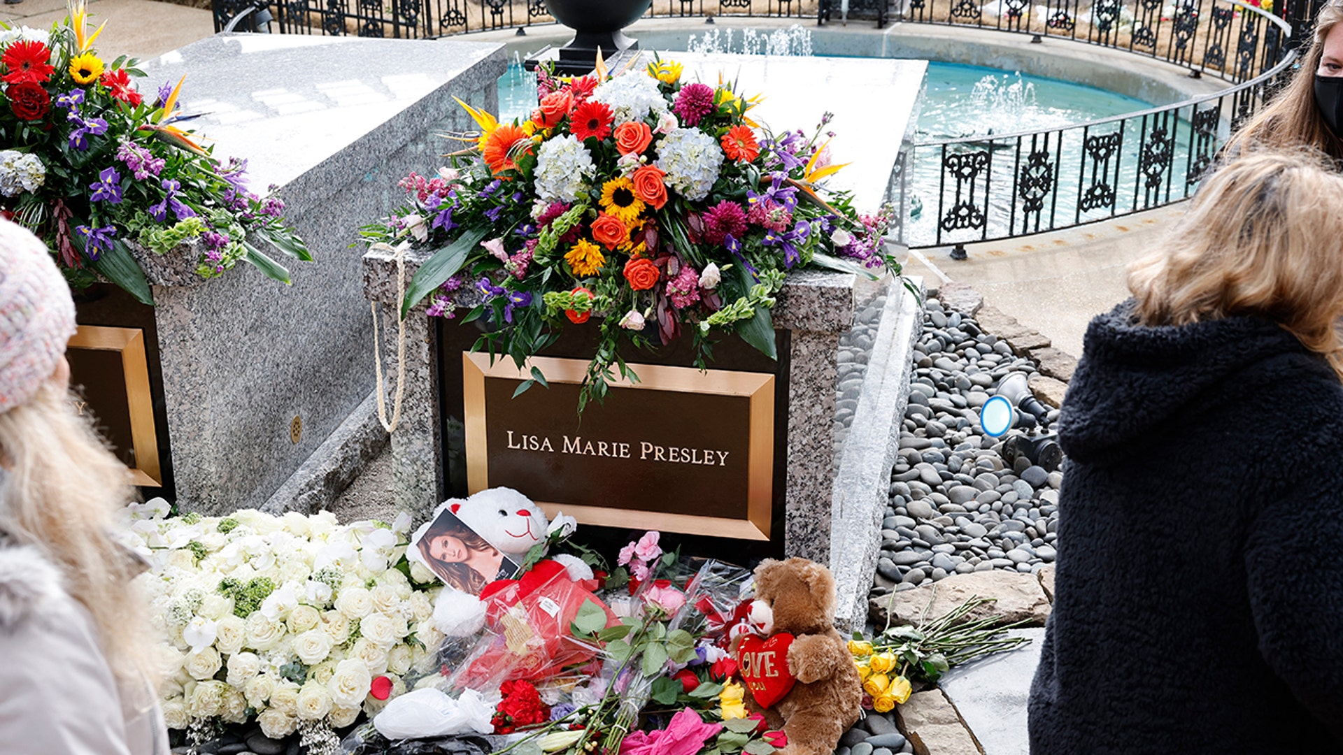 Lisa Marie Presley's gravesite at Graceland.