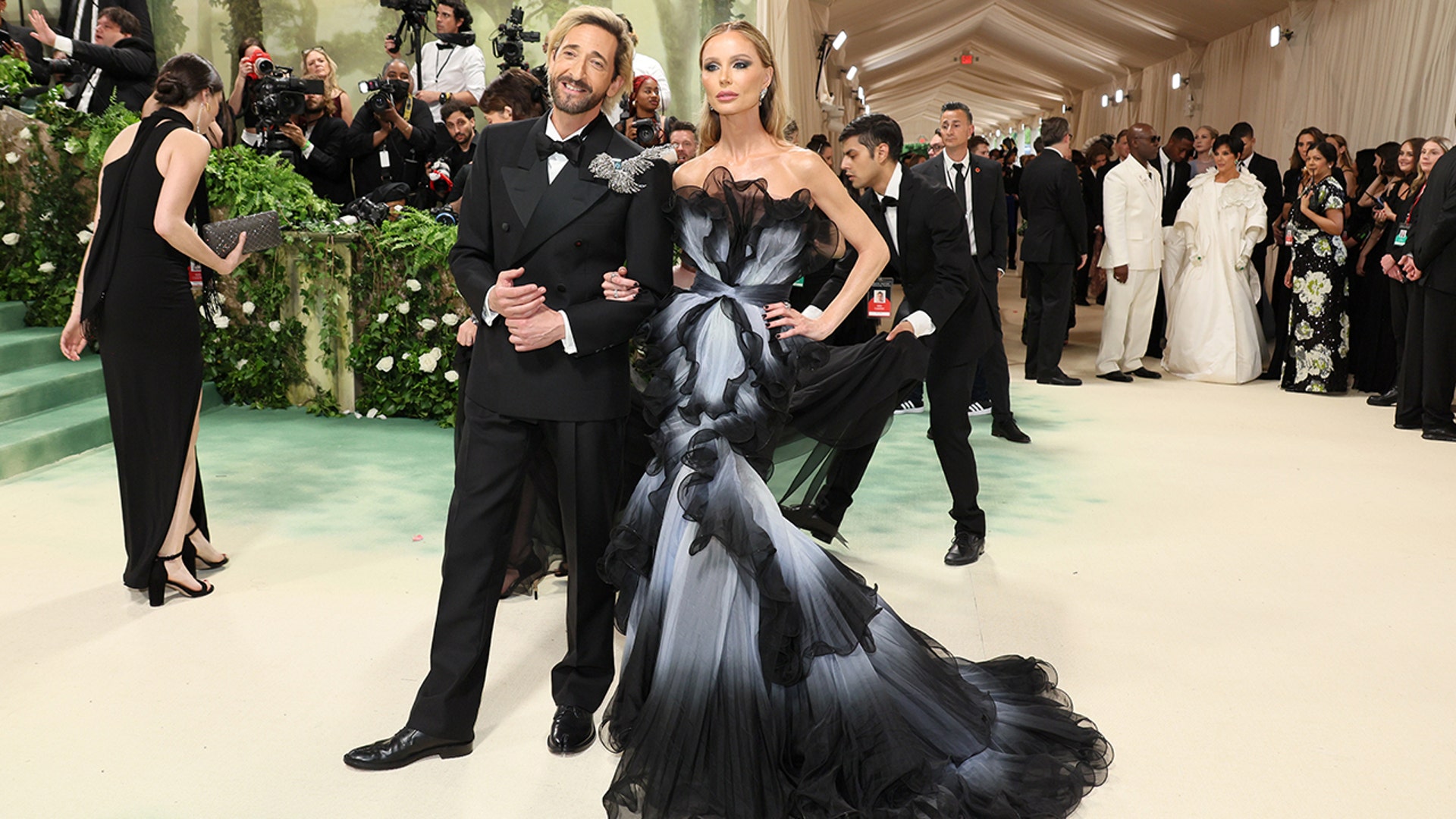 Adrien Brody joins Georgina Chapman at the Met Gala.