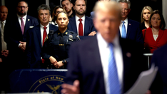 Trump allies pour into NYC courthouse to 'support their friend,' say they're not coordinating with campaign