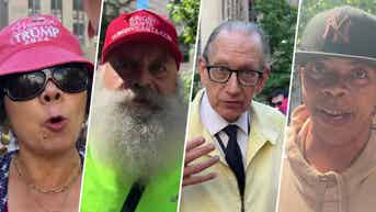 Conservatives unload on 'political' prosecution of Trump outside NYC courthouse