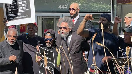 Dr. Cornel West Joins Pro-Reparations Protest at Capitol Hill Bank