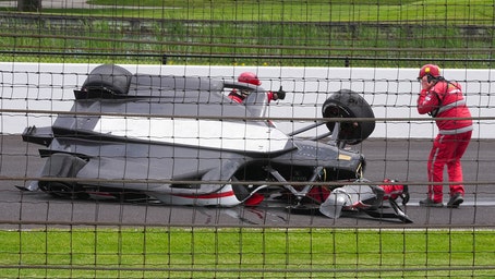 IndyCar racer gets airborne in scary crash at Indianapolis 500 practice