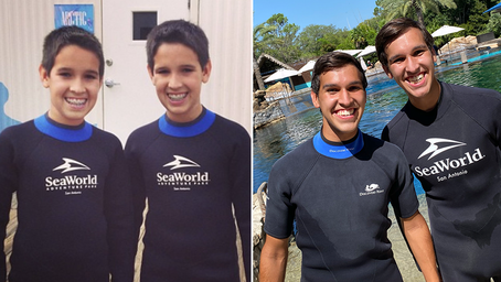 Texas twins who attended kids' camp at SeaWorld become park employees as adults