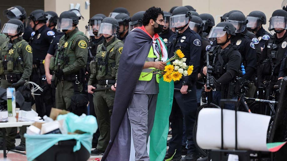 Anti-Israel protesters outside of University of California, Irvine