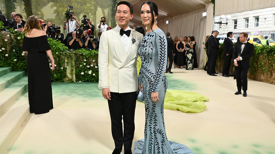 TikTok founder Shou Chew walks Met Gala red carpet with wife Vivian.