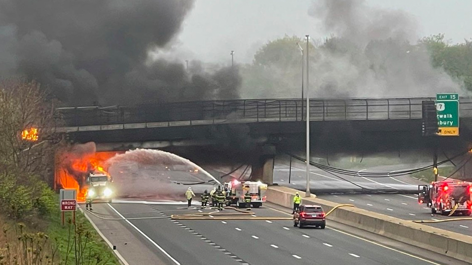 Fiery Connecticut I-95 tanker crash shuts down portion of major highway for second time in just over a year