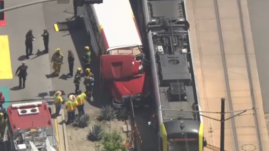 55 injured in Los Angeles after Metro train collides with bus