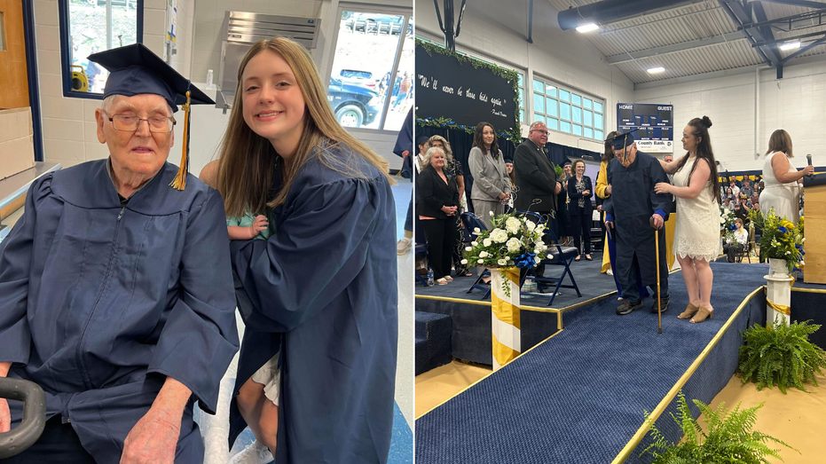 World War II vet, 99, graduates high school alongside his great-granddaughter