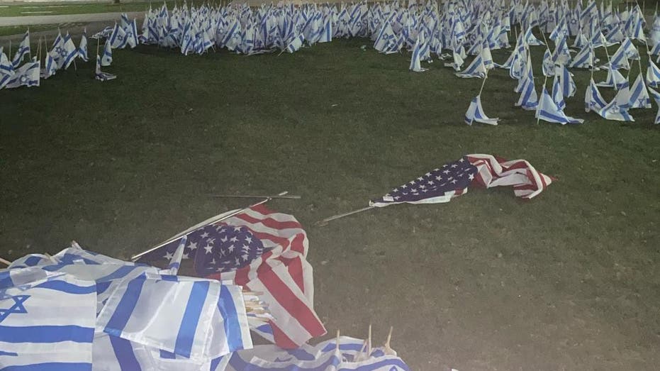 Israeli, American flag display vandalized at Harvard University