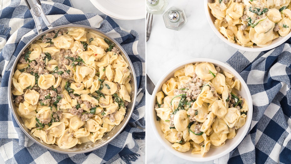 Creamy, cheesy tortellini with Italian sausage and spinach: 'Super cozy dish'