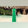 Huma Adedin sports green sleeveless dress at the Met Gala.