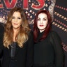 Priscilla Presley, Riley Keough and Lisa Marie posing together.