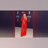 Lainey Wilson in a red suit ACM Awards