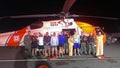 A Coast Guard Air Station Clearwater aircrew rescued a child and seven adults, Saturday, June 1 after their 28-foot boat capsized 36 miles west of Boca Grande.