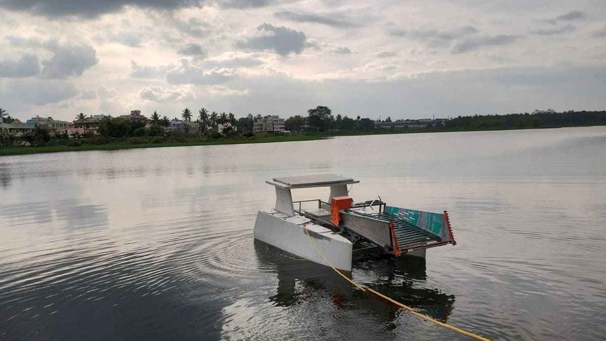Garbage-gobbling autonomous robot ships fight against waterway waste