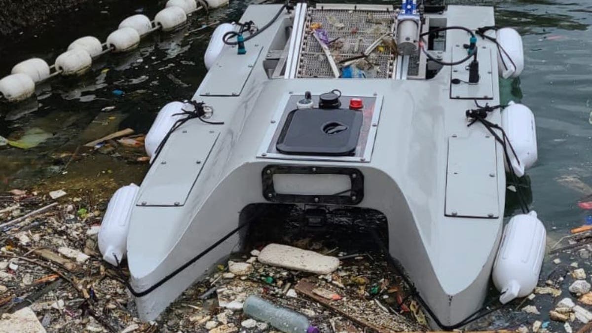 Garbage-gobbling autonomous robot ships fight against waterway waste