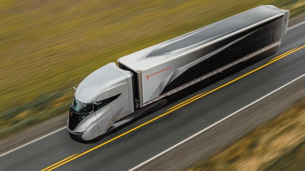 A giant semi truck that looks like a bullet train will hit US highways