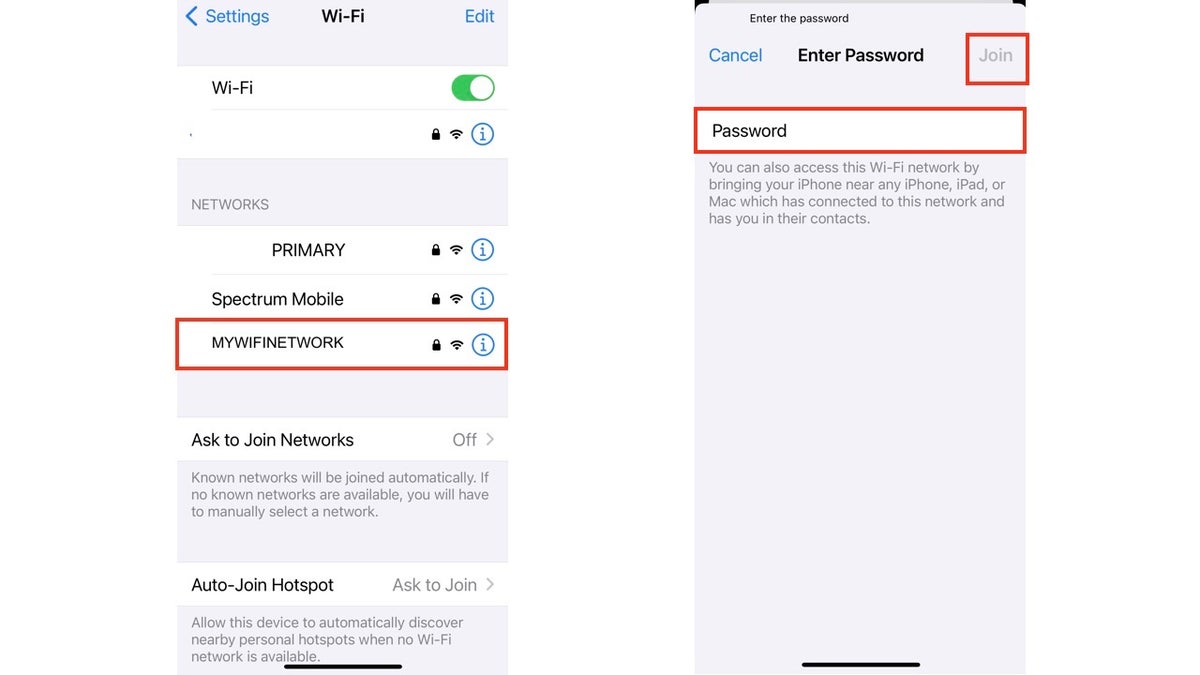 wifi 6 password popup