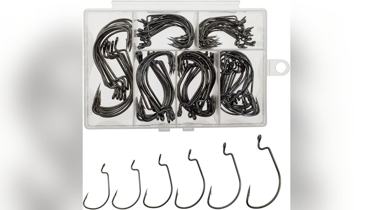 Get a set of different sized hooks for various types of fish. 