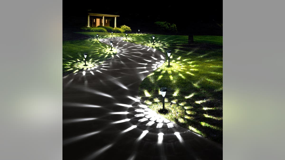 Add unique solar lights for an interesting garden area. 