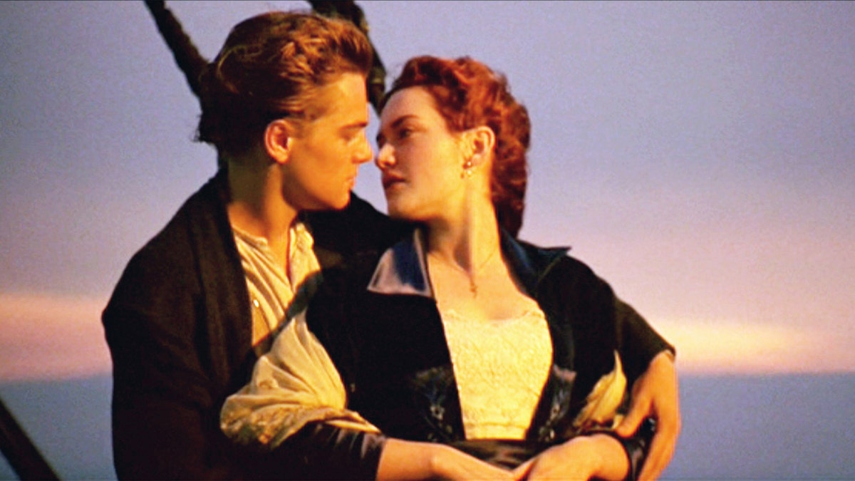 Kate Winslet and Leonardo DiCaprio in a scene from Titanic