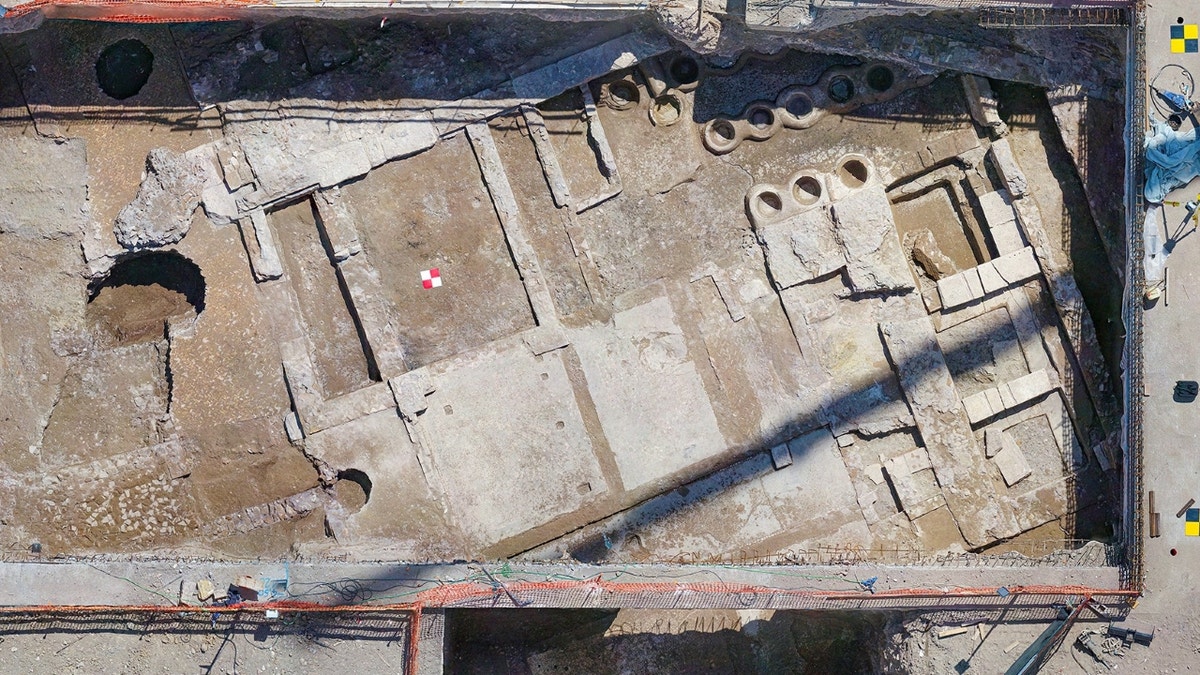 Aerial shot of ancient laundry