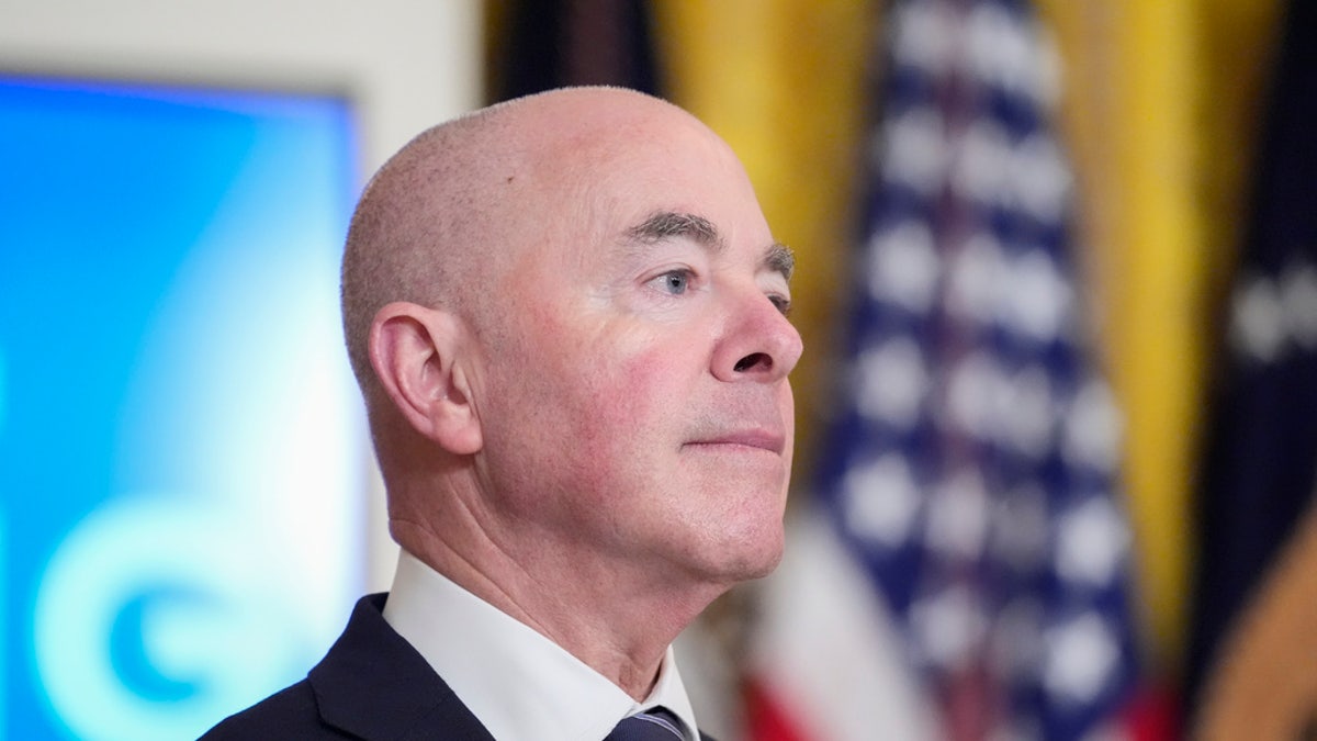 Homeland Security Secretary Alejandro Mayorkas listens arsenic  President Biden speaks astir  an enforcement  bid   successful  the East Room astatine  the White House successful  Washington, D.C., connected  Tuesday, June 4, 2024.