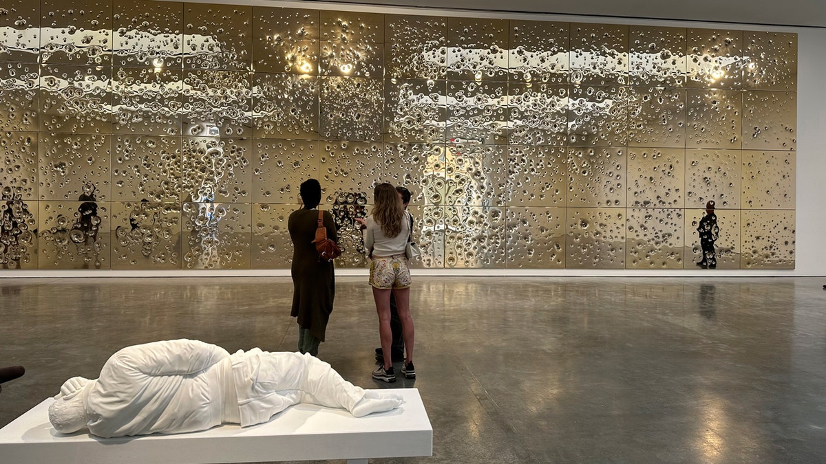 Italian artist Maurizio Cattelan's installation entitled "Sunday."