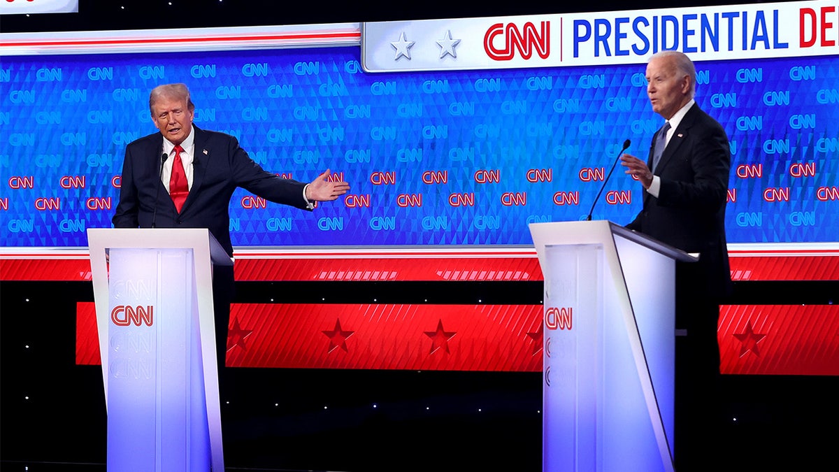 Joe Biden, Donald Trump connected  signifier    astatine  CNN debate