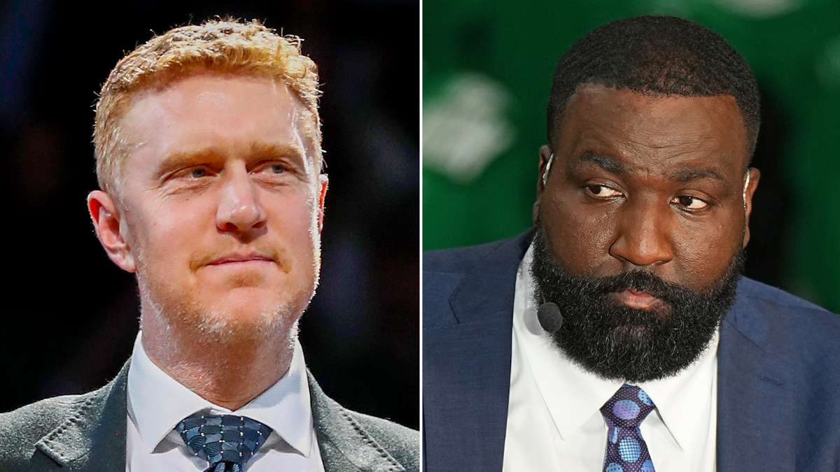 Brian Scalabrine and Kendrick Perkins side by side