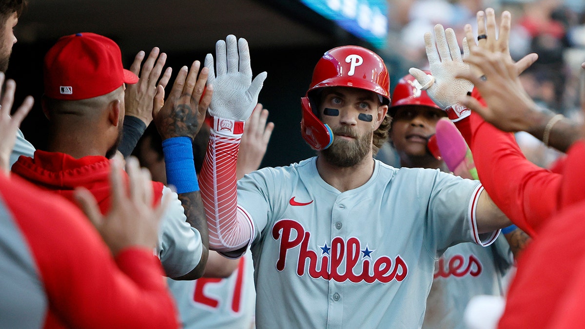 Bryce Harper celebrates