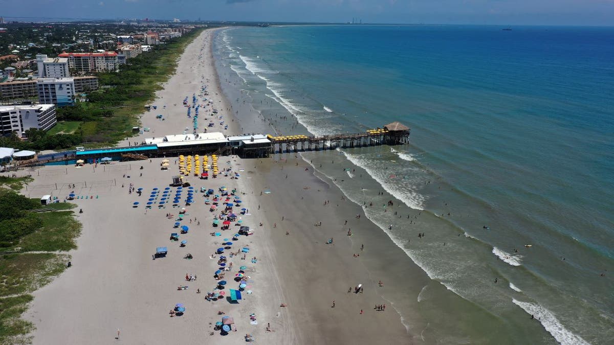 Aerial of Cocoa Beach pier