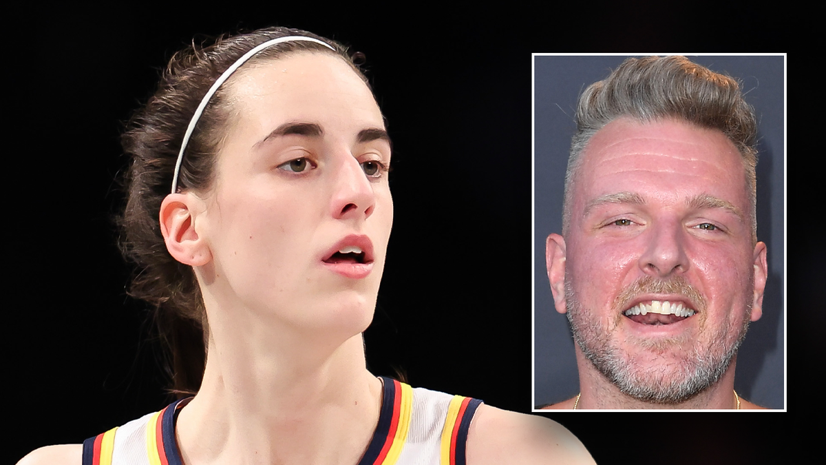 Caitlin Clark and Pat McAfee side